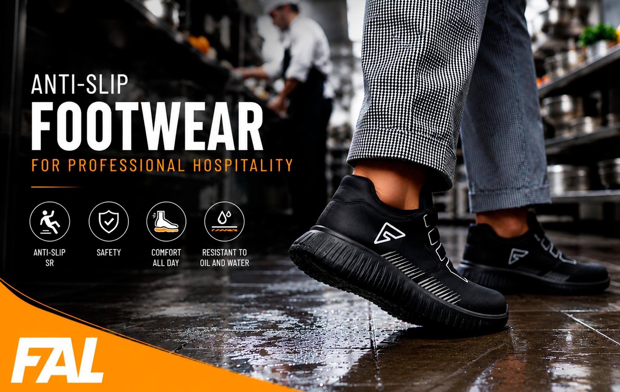 Non-slip footwear for the hospitality industry and professional kitchens: what to look for before buying